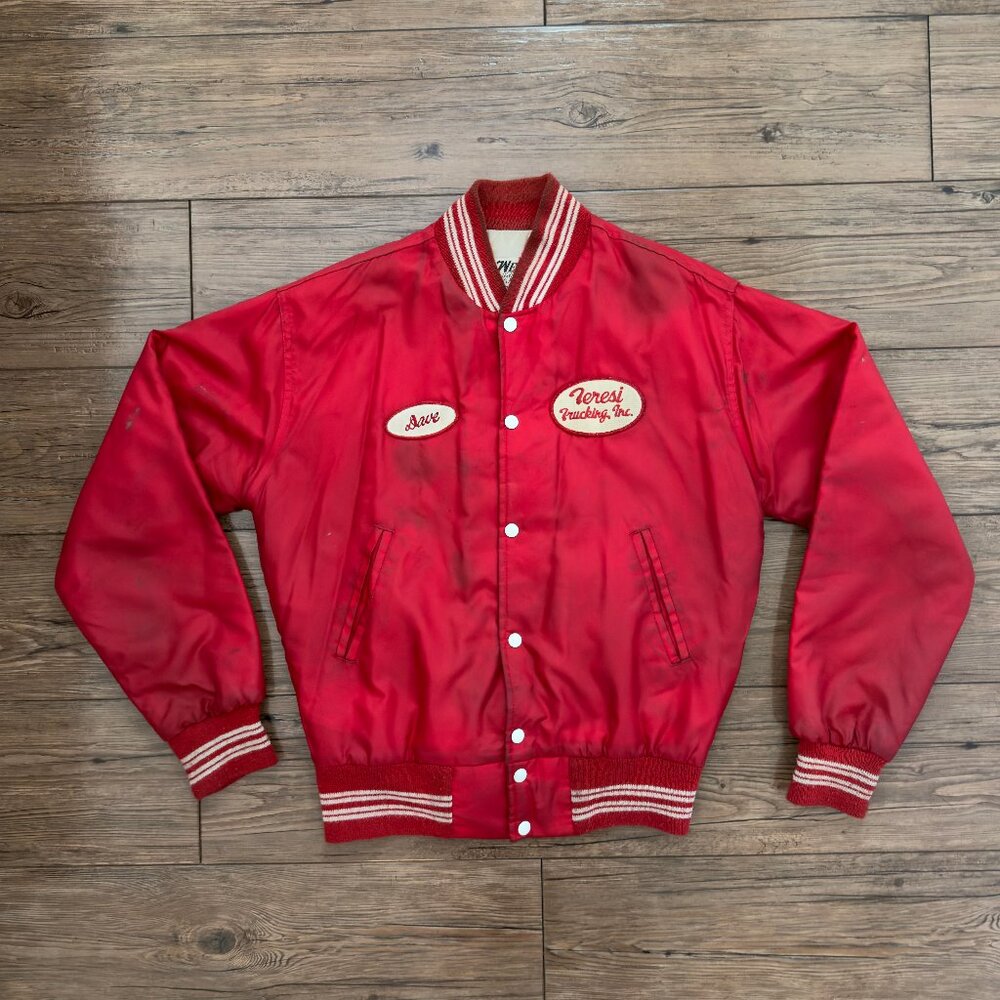 West‎ Wind Buccaneer Trucker Work Jacket Red USA L